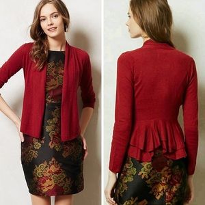Angel of the North Red Ruffle back Open Cardigan